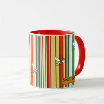 Retro les années 70 Bee Stripes Café Mug