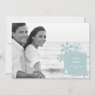 Retro Let it Snowflake Photo Holiday Card