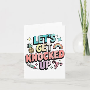 Retro Let’s Get Knocked Up Ivf Fertility Transfer  Card