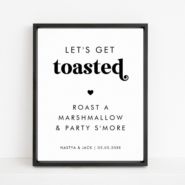 Retro Let's Get Toasted Marshmallow Wedding Sign  (Creator Uploaded)