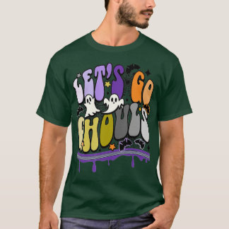 Retro  Let's Go Ghouls Halloween Ghost Outfit Cost T-Shirt