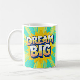 Retro lettering dream big text coffee mug