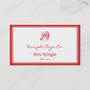 Retro Letterpress Style Santa with Pipe Business Card