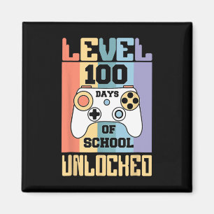 Retro Level 100 Days Of School Unlocked Gamer Boys Magnet