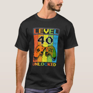 Retro Level Unlocked Video Gamer 40 Years Old 40Th T-Shirt