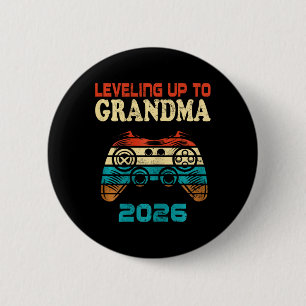 Retro Leveling Up To Grandma 2026 2 Inch Round Button