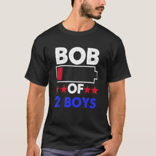 Retro Levelled Up To Bob of 2 Video Gamer Father's T-Shirt