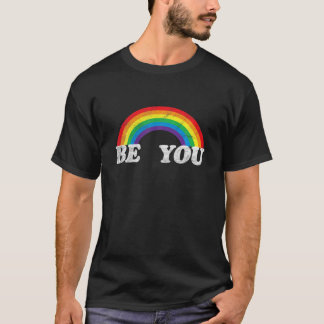 Retro LGBT | Cool Distressed Tops| Be You Rainbow T-Shirt