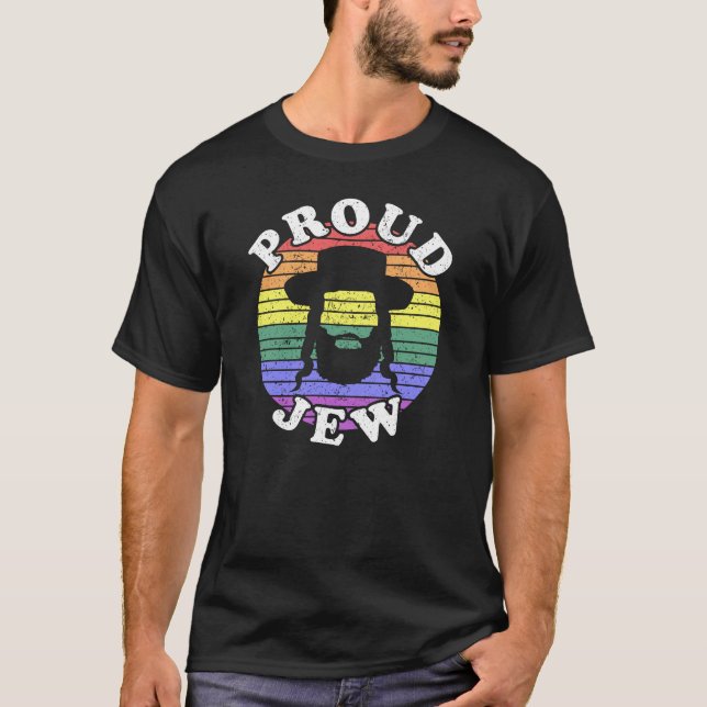 Retro LGBT Proud Jew Jewish T-Shirt (Front)