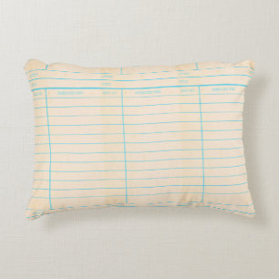 Retro Library Book Date Due Card Accent Pillow