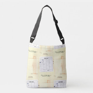 Retro Library Book Date Due Card Crossbody Bag