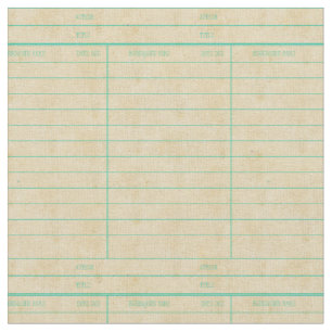 Retro Library Book Date Due Card Fabric