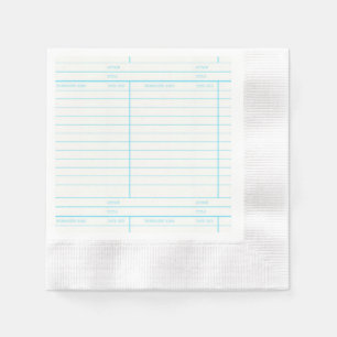 Retro Library Book Date Due Card Napkin