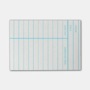 Retro Library Book Date Due Card Post-it Notes