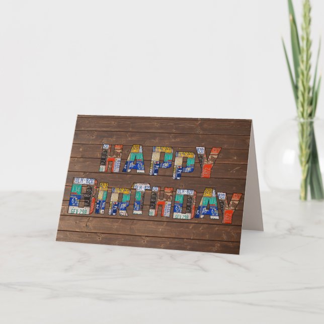 retro license plate birthday card (Front)
