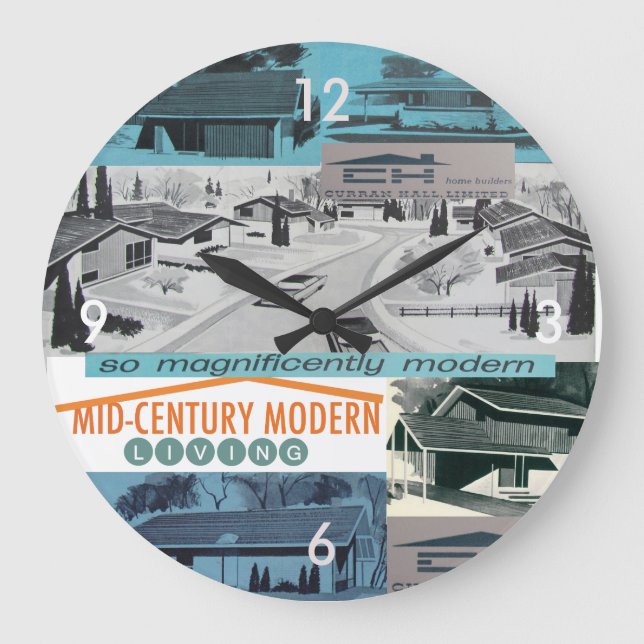 Retro-licious 60s Modern Mosaic! Large Clock (Front)