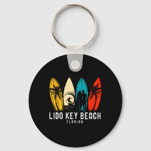 Retro Lido Key Beach Florida Surfboarder Design Fo Keychain