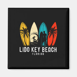 Retro Lido Key Beach Florida Surfboarder Design Fo Magnet