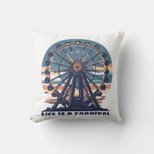 Retro Life is a Carnival Throw Pillow