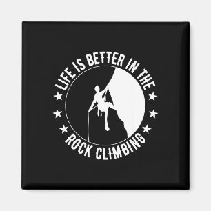 Retro life is better rock climbing outdoor climber magnet