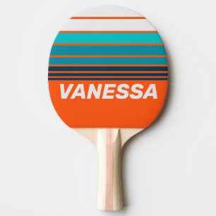 Retro Lifeguard Horizon Striping with Name Ping Pong Paddle