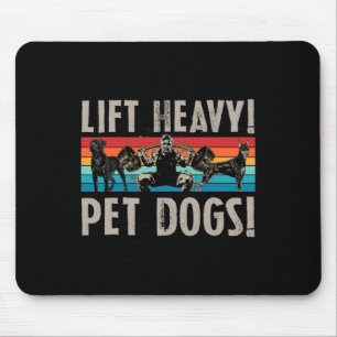Retro Lift Heavy Pet Dogs Bodybuilding For Weightl Mouse Pad