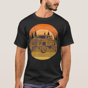 Retro Lifted Pickup Truck Cool Sunset Design  T-Shirt