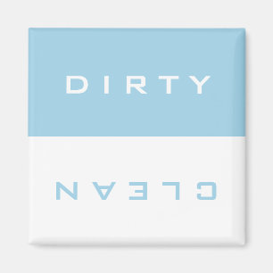 Retro Light Blue and White Dirty/Clean Dishwasher Magnet