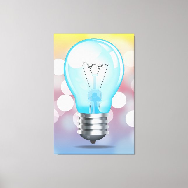 Retro Light Bulb Canvas Print (Front)