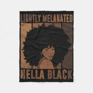 Retro Lightly Melanated Hella Black Afro Queen Mel Fleece Blanket