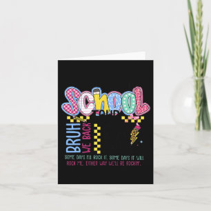 Retro Lightning Bolt Back To School Tour Teacher K Card