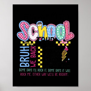Retro Lightning Bolt Back To School Tour Teacher K Poster