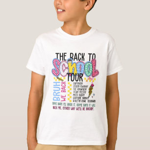 Retro Lightning Bolt Back To School Tour Teacher K T-Shirt
