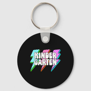 Retro Lightning Bolt Kindergarten Back To School C Keychain