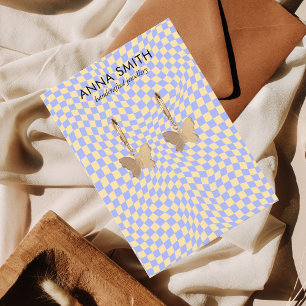 Retro Lilac Pattern Groovy Vintage Earring Display Business Card