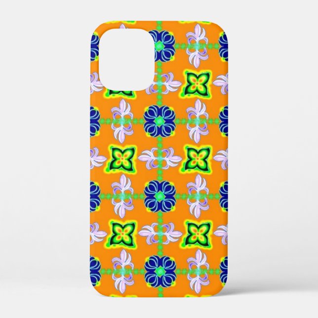 Retro lily and Daisies on yellow Case-Mate iPhone Case (Back)