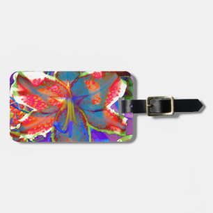 Retro Lily Luggage Tag