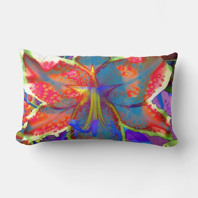 Retro Lily Lumbar Pillow (Front)