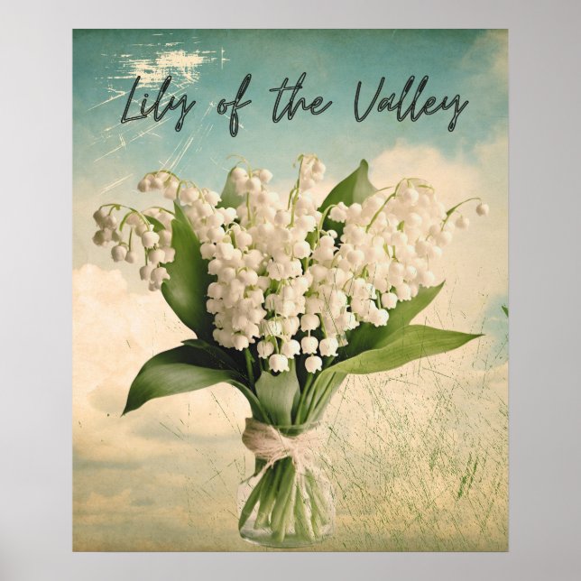Retro Lily of the Valley May Birth Month Flower  Poster (Front)