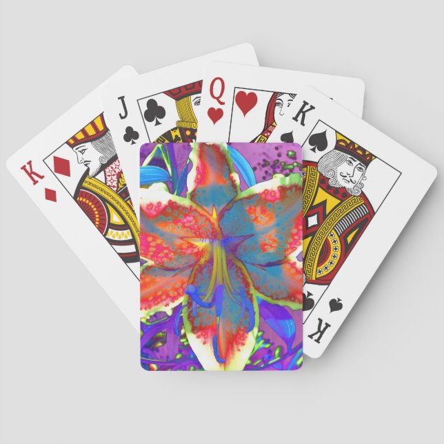 Retro Lily Playing Cards (Back)
