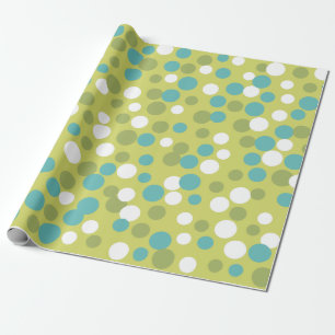 Retro Lime Turquoise Birthday Party Wrapping Paper