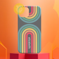 Retro Line Arch Pastel Rainbow Colours Custom Name