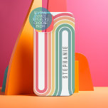 Retro Line Arch Pastel Rainbow Colours Script Name Samsung Galaxy Case<br><div class="desc">A funky line arch pattern with pastels - blue, green, yellow, orange and red. The retro design includes curves and lines in thick colours. Add your name or delete the text for a fun retro cover. The name is a trendy outline font in grey. If you click on the customize...</div>