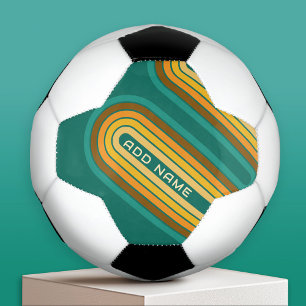 Retro Line Arch with Earthy Colours - Custom Name Soccer Ball