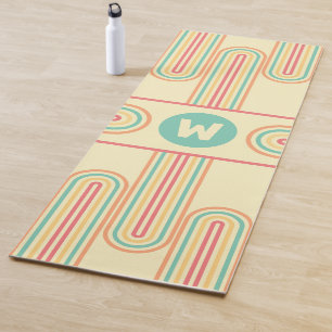 Retro Line Art Monogram Yoga Mat