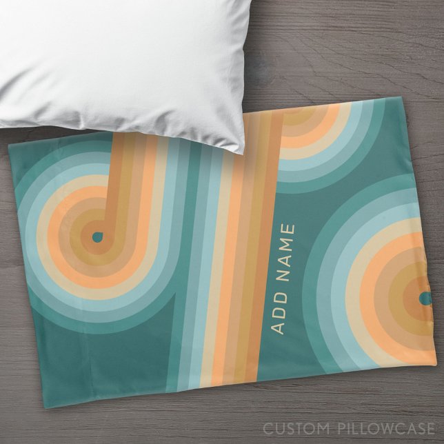 Retro Line Art Sunset Southwest Colours Circle Pillowcase (Custom Pillowcase)