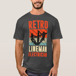 retro lineman electrician electrician engineer T-Shirt