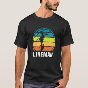 Retro Lineman Vintage Lineworker Electrician Engin T-Shirt