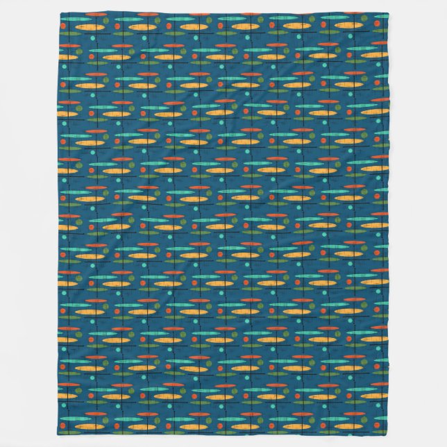 Retro Lines Fleece Blanket (Front)