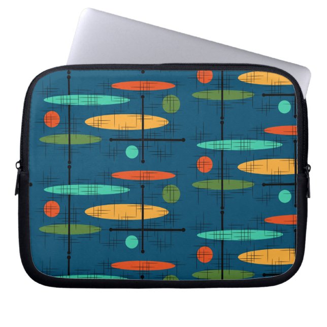 Retro Lines & Ovals Laptop Sleeve (Front)